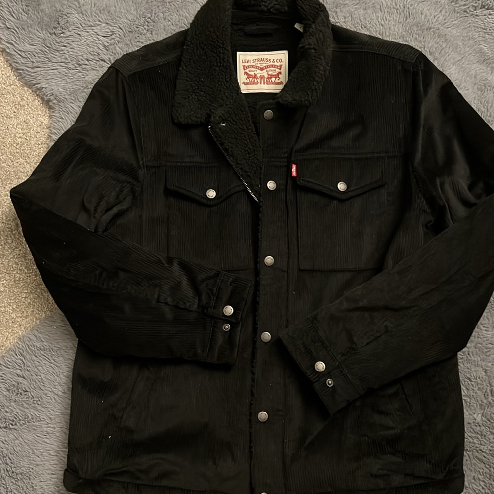 Levi's Men's Black Corduroy Jacket -Navy Blue - Picture 5 of 7